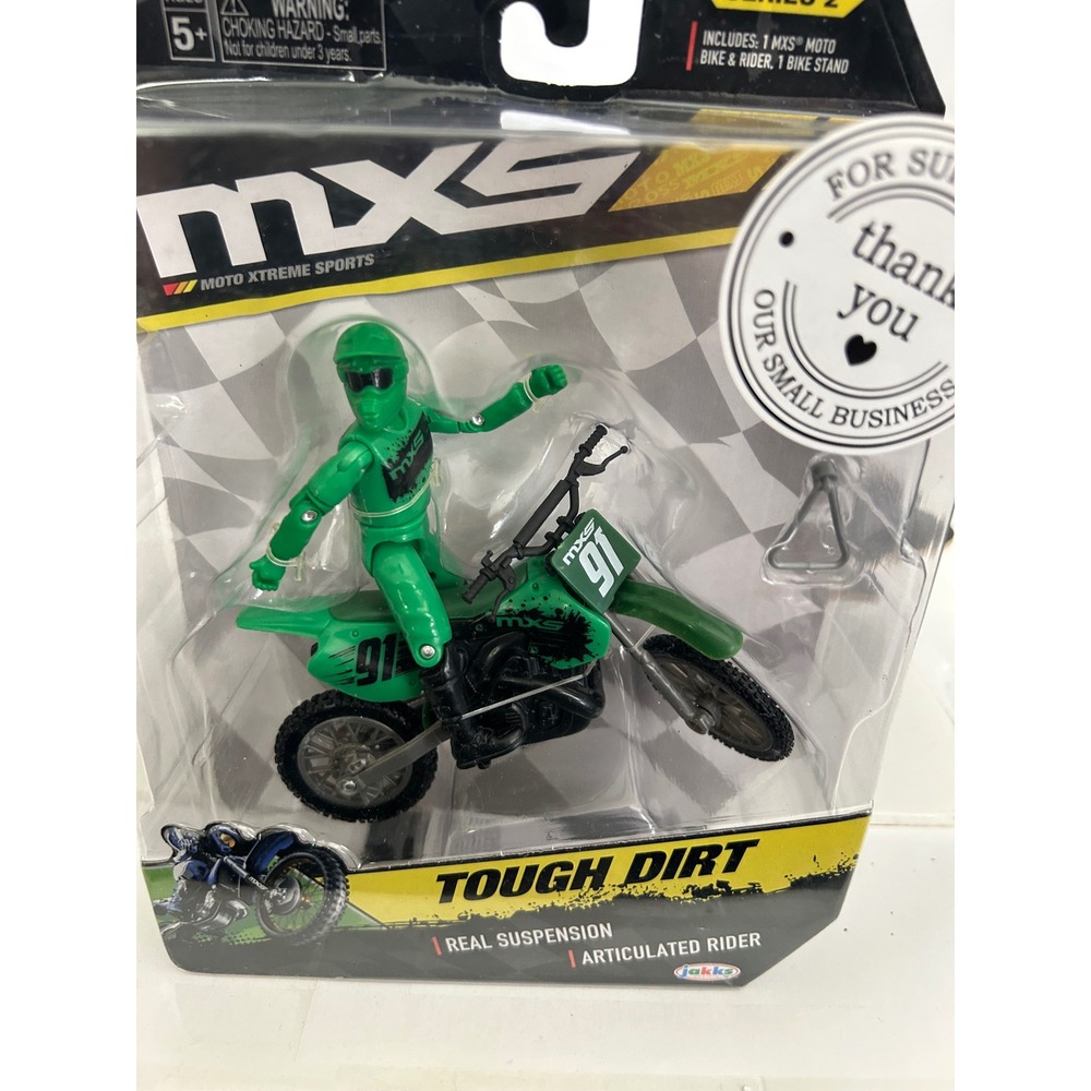 Toy Dirt Bike Green MXS Moto Xtreme Sports Series 2 Tough Dirt Jakks Pacific New